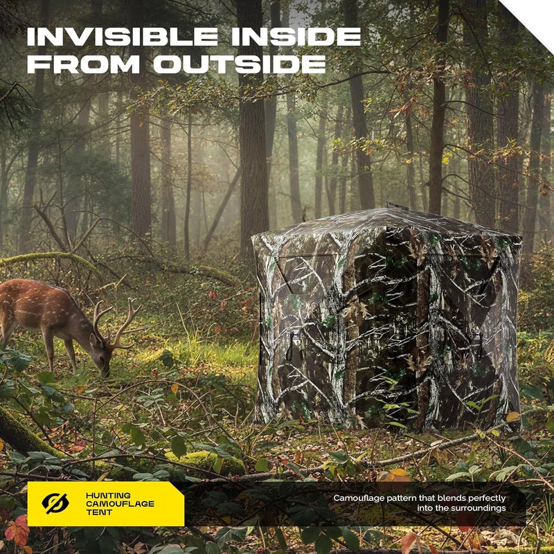 LHUTOR Hunting Blind, 2 Person Pop Up Blinds 360/270 Degree See Through,3-4 Portable Person Hunting Ground Blinds for Deer - Image 2